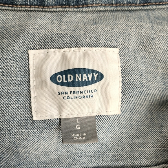 Sz L Old Navy Blue Denim/Jeans Jacket - Picture 3 of 5